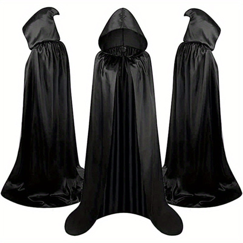 Halloween Costumes – Halloween Cape Cloak for Adults 59 Inch Gothic Death Costume Robe | Vampire Grim Reaper