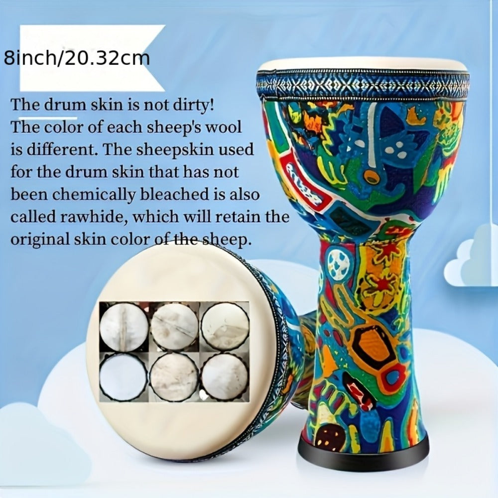 Hand Drum, Portable, Handmade, Campfire, 8-inch for Rhythm Practice detail image - detail view 5