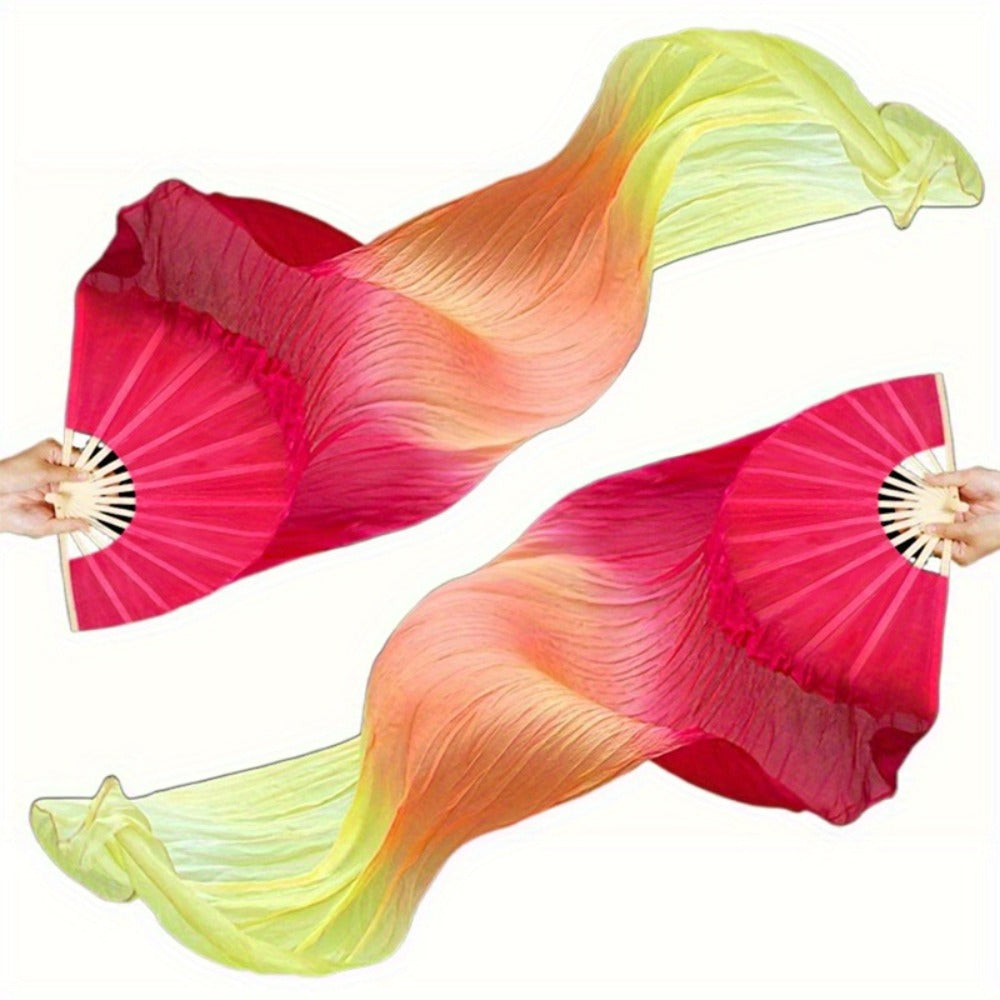Hand Fan - Folding Set of 2 - 4 Colors Available, Portable for Dance Events Raves - product detail view 5