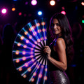 Hand Fan – Glow Party Fan 13-Inch Blue Neon Glow – Water-Resistant, Extremely Bright, Perfect for Disco