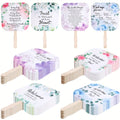 Christian Message Paper Hand Fans with Four Floral Designs, 15 of Each Style in a 60-Piece Set