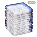 Handkerchiefs – Men's Cotton 12 Pack Soft Plaid Hankies Pocket Squares for Daily Use Travel Wedding Groomsmen