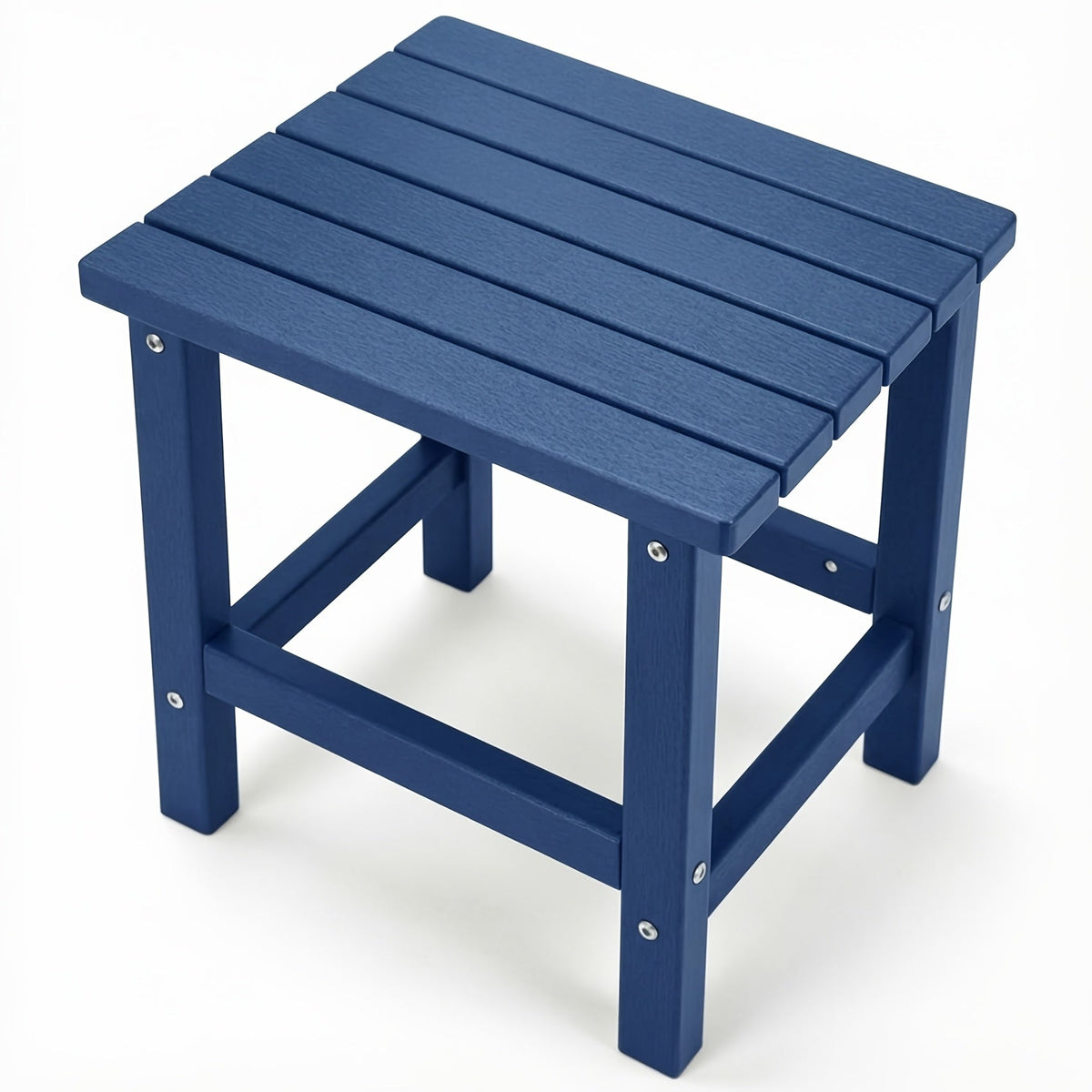 Outdoor Side Table shown in the Blue, HDPE Single-Tier Side Table 07 option