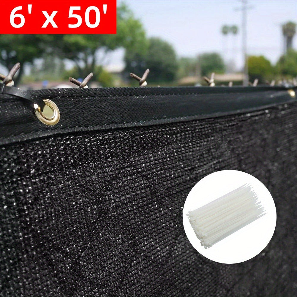 Privacy Fence Screen, 6x50 Ft Black HDPE Mesh Windscreen for Garden Backyard Fence - 88% shown in the main product view