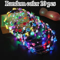 Hair Accessories LED Flower Crown Headbands in Random Multicolor Ten- or Twenty-Piece Party Packs