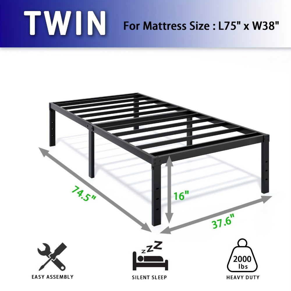 Heavy-Duty Metal Bed Frame with No Box Spring Needed for Bedroom detail image - detail view 23