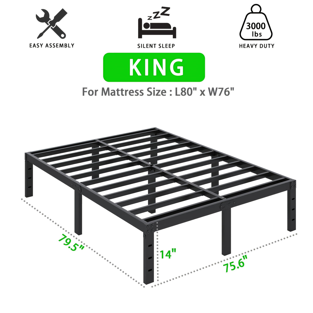 Bed Frame shown in the KING, 14inch option