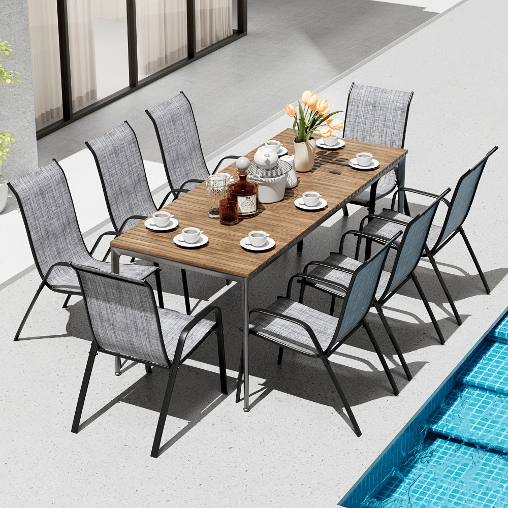 Heavy-Duty Patio Dining Chair with Armrests and Stackable Design detail image - detail view 19