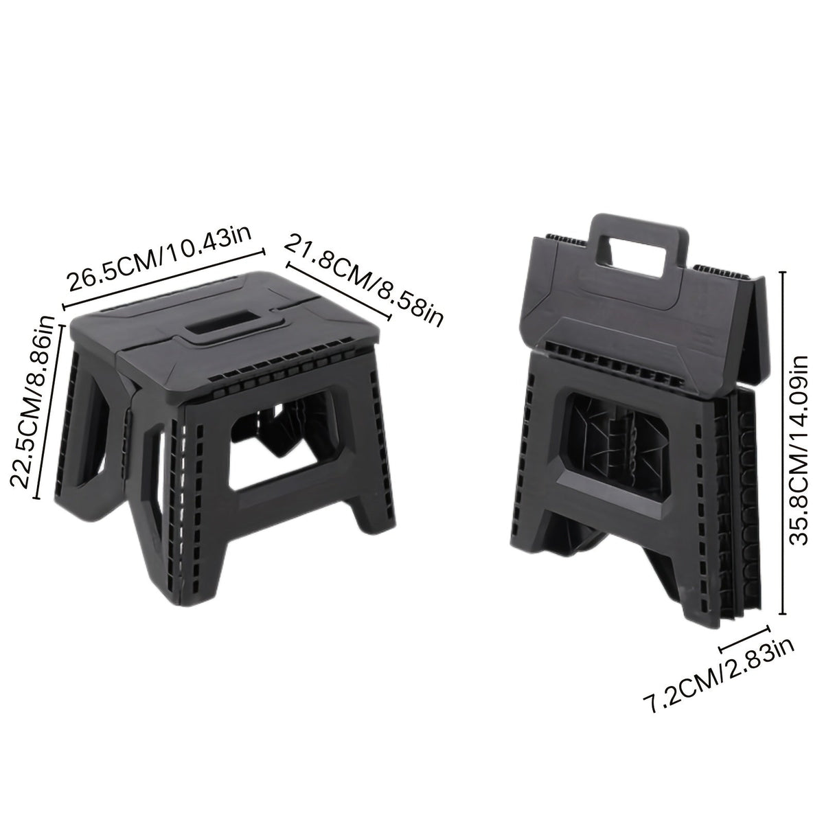 Heavy-Duty Plastic Folding Stool with Carry Handle and Tool-Free Assembly