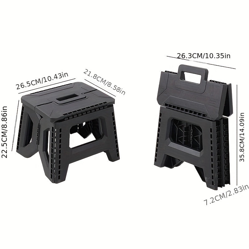 Heavy-Duty Plastic Folding Stool with Tool-Free Assembly and Multiple Color Options