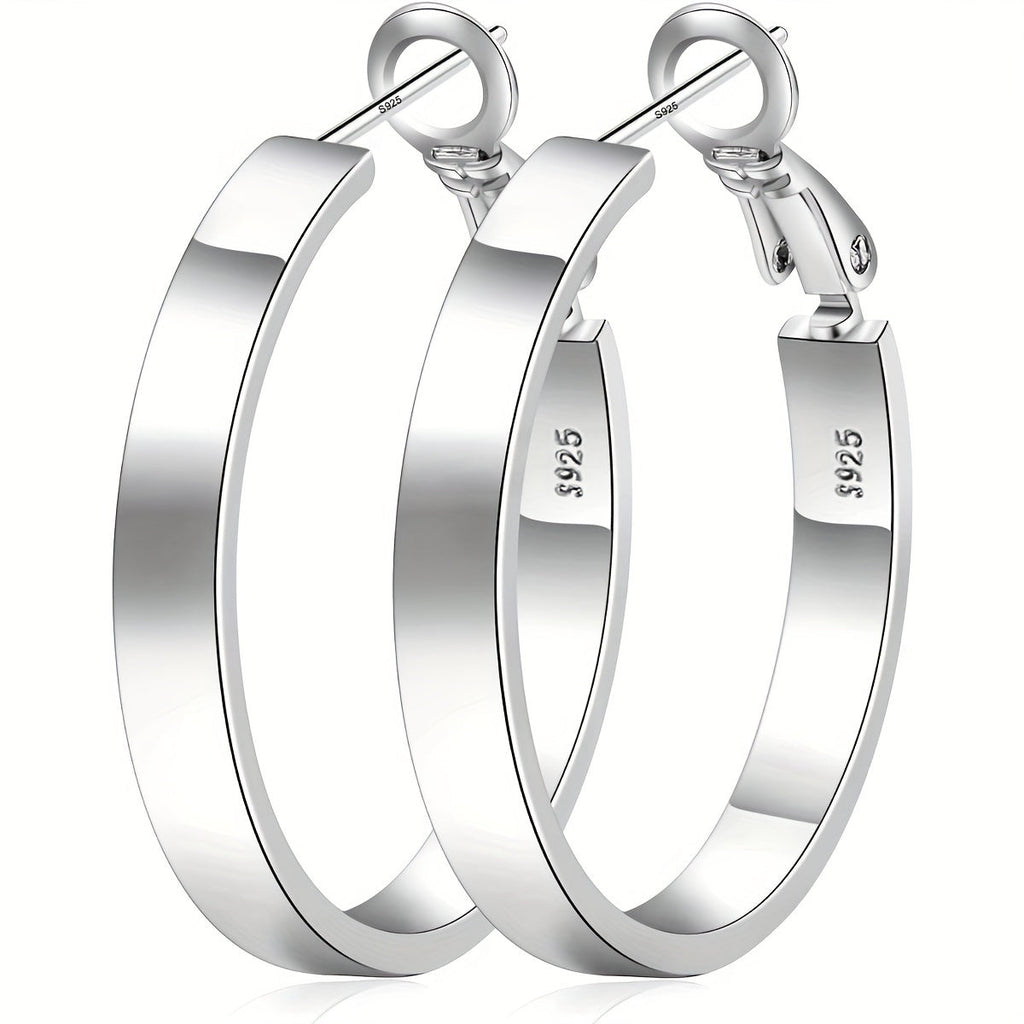 Hoop Earrings for Women - 925 Sterling Silver Hypoallergenic Cartilage for 30/40/50/60mm Simple - product detail view 13