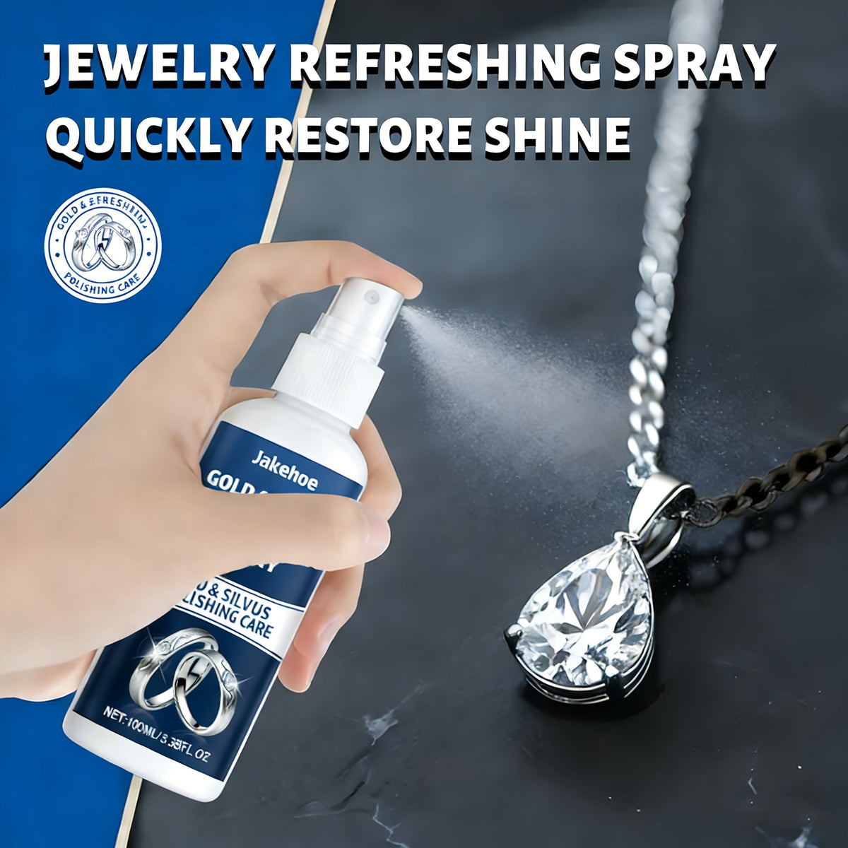 Jewelry Cleaner – Jewelry Cleaning Spray 100ml – High-Grade Anti-Oxidation Polish, Quickly Restores Luster on