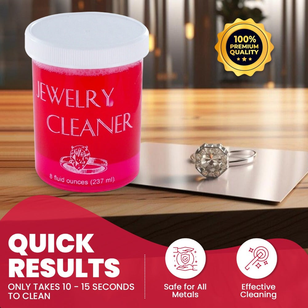 Jewelry Cleaner - Solution 8 fl oz Gold, Silver & Platinum Dip with Cleaning Brush, Strainer - product detail view 9