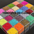 1.8mm Resin Seed Bead Set with 18, 800 Pieces in 30 Color Compartments and Pictured Thread for Craft Projects