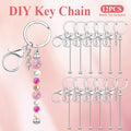Jewelry Making Kit – Keychain Blanks Beadable Stainless Steel 12 & 24pcs DIY Beaded Keychain Kit – Silver
