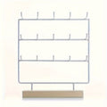Jewelry Organizer 15-Hook Iron Earring Display Rack in White for Wall or Tabletop Presentation