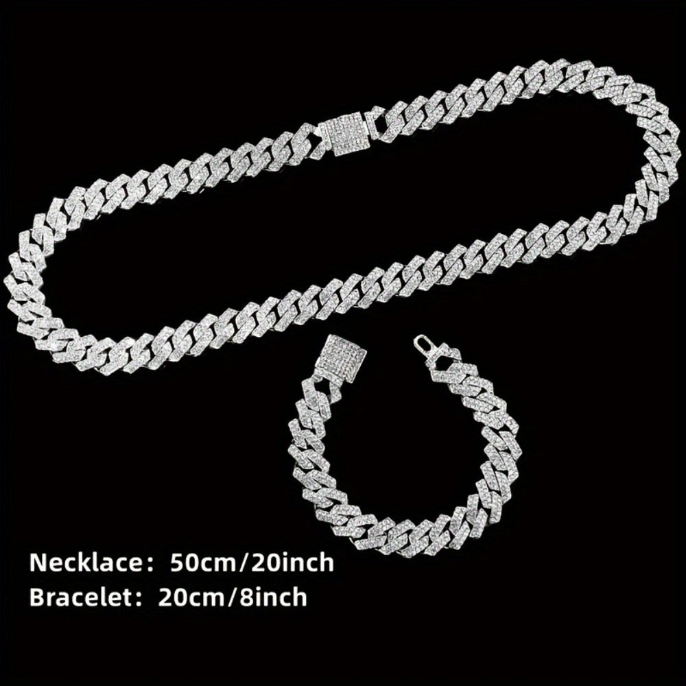 Jewelry Set with Watch - Men's 4pcs Lab Diamond & Gift Diamond-Inlaid Bracelet, Lab-Created Stone - product detail view 3