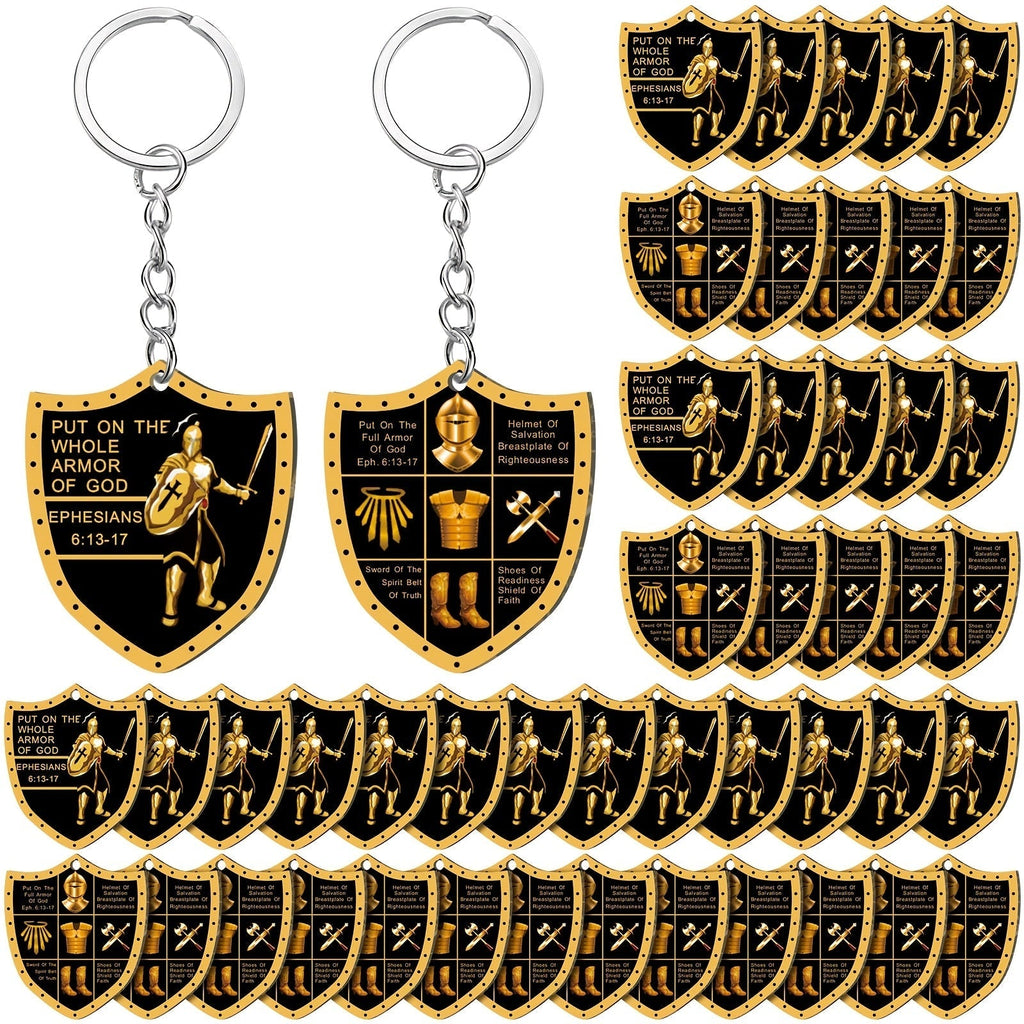 Keychain – Armor of God Bulk 36pcs Christian Religious Gift – Acrylic Zinc Alloy Ephesians 6:11 Faith Keychain