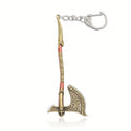 Keychain – Axe Men Fantasy Viking Battle Axe Pendant Zinc Alloy with Iron Chain & Keyring – Cool Backpack