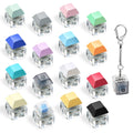 Keychain – Keycap Fidget 16 Pack Zinc Alloy – 16 Colors Mechanical Keyboard Stress Relief Toy, Bulk Party