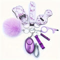 Keychain – Personal Alarm Set 130dB Emergency Siren – 10-Piece Women's Self Defense Safety Kit with Whistle