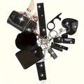Keychain - Women's Set 11 Piece, Rhinestone Multifunctional Key Ring with Card Holder, Storage Bag