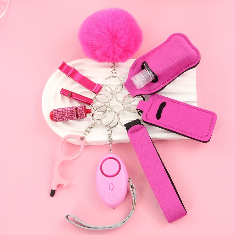 Keychain - Safety Set Women 9pcs Self Defense Gift Box Personal Alarm Pom-Pom - product detail view 12
