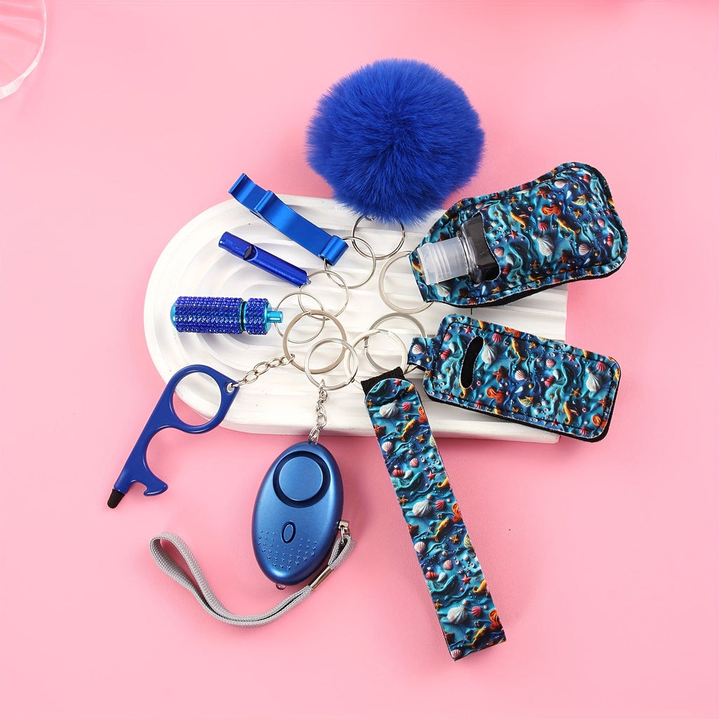 Keychain - Safety Set Women 9pcs Self Defense Gift Box Personal Alarm Pom-Pom - product detail view 16