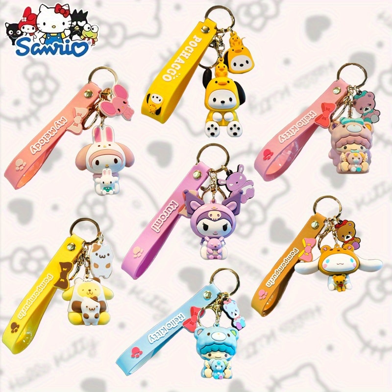 Keychain - Sanrio Set 7 Pack | Cute Cartoon Character Bag Charm & Car Key Decoration - product detail view 16