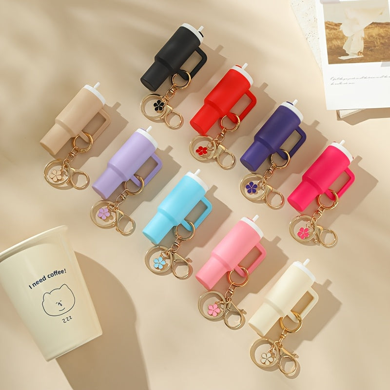 Keychain – Set Women Lipstick Holder Cup Mixed Color Bag Charm – Cute Plastic Mini Cup Keychains 7 / 9 / 11