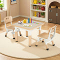 Height-Adjustable Kids Table and Four-Chair Set in Yellow or Grey with 23.6-Inch Square Top