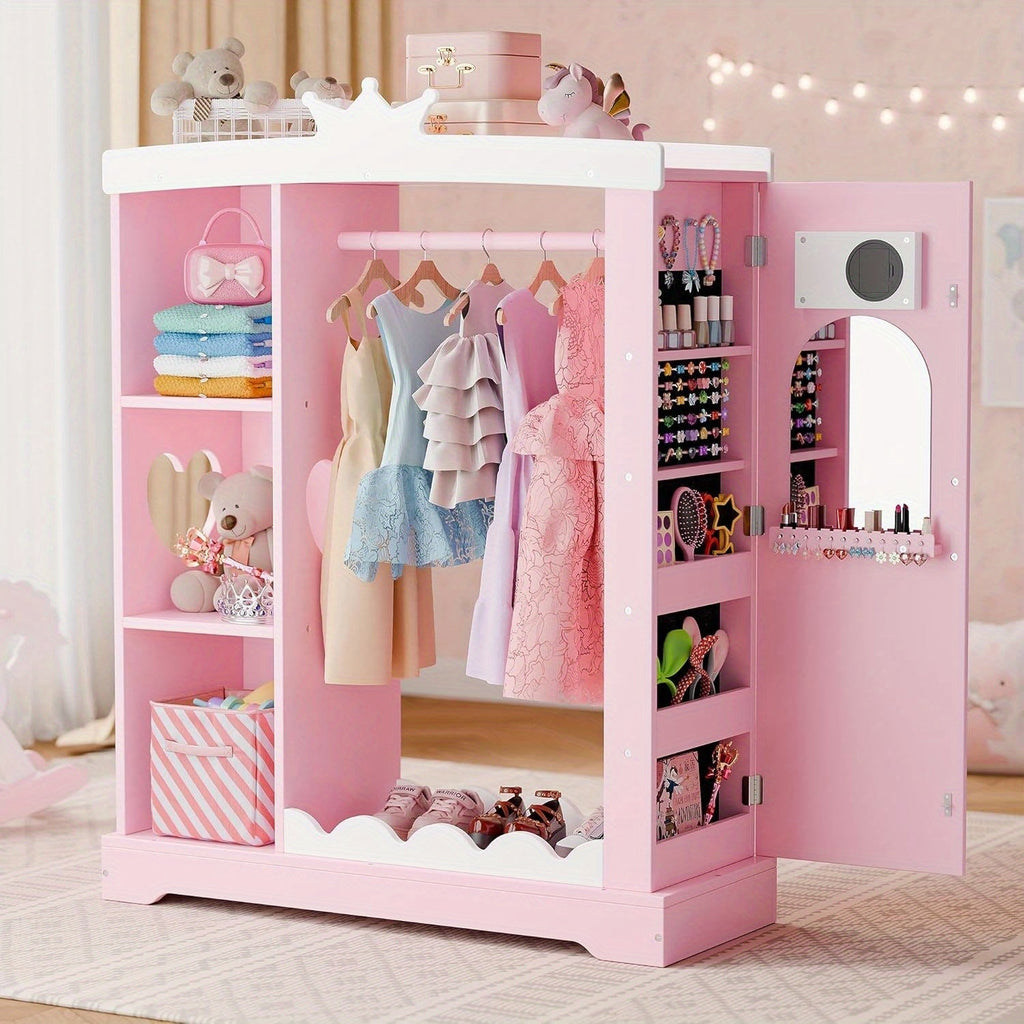 Kids Wardrobe with Open Shelves and Multiple Color Options for Kids' Room
