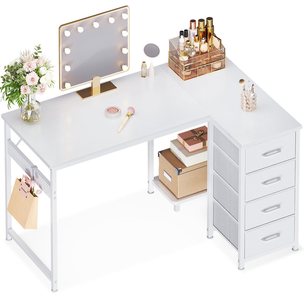 L-Shaped L Shaped Desk for Work, Display, and Everyday Use in Bedroom