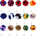 Lapel Pins & Boutonnieres – Boutonniere Lapel Pins for Men 15pcs Handmade Satin Flower Pin Set with Gift Box