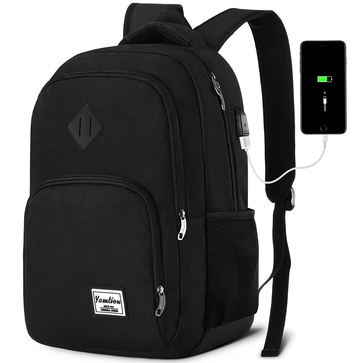 Laptop Backpack – 15.6 Inch, USB Charging, Adjustable Strap, for Travel & School – front view - product view 9