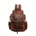 Laptop Backpack Purse in Waterproof Crocodile PU Leather with 11 Pockets and 3-Way Carry for Work