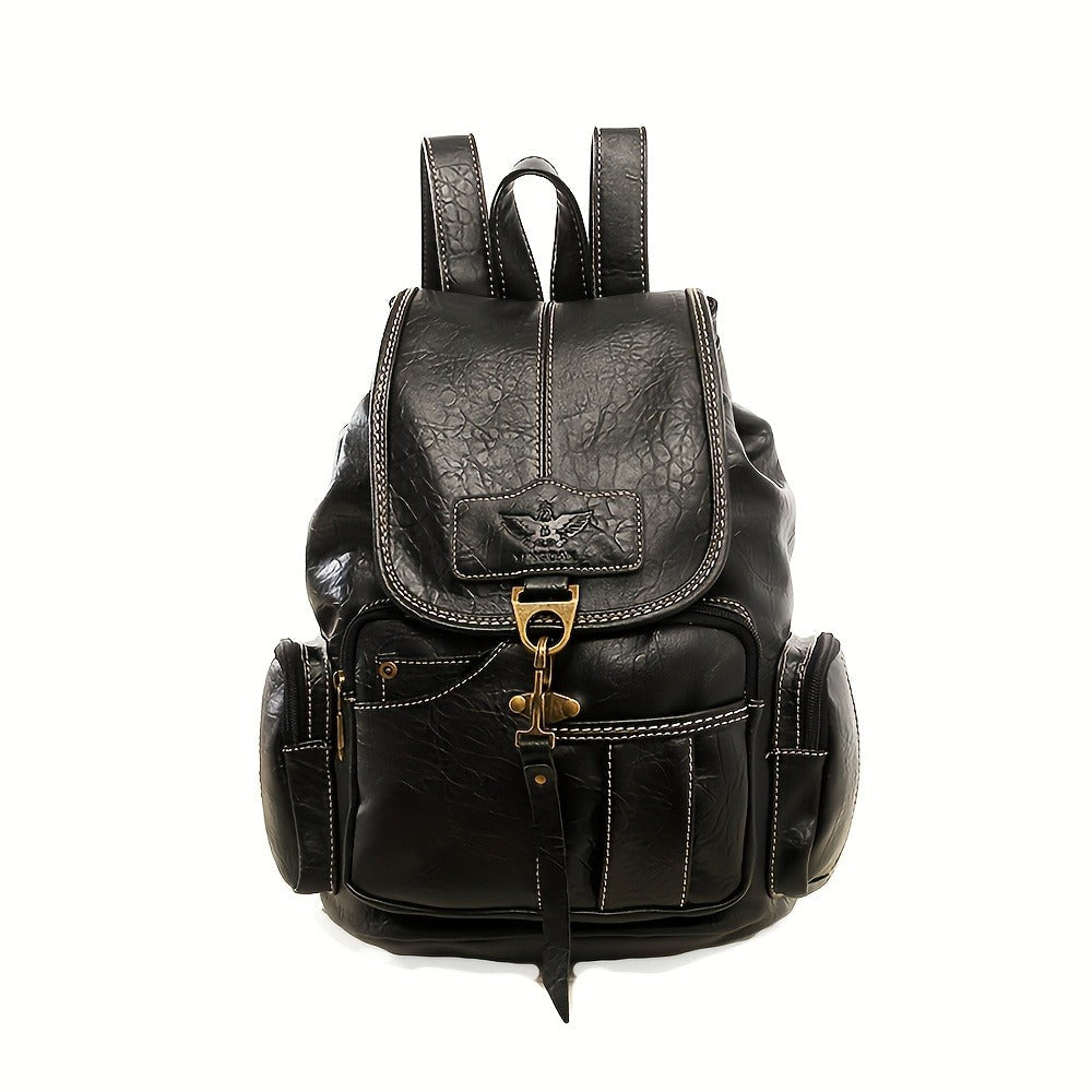Laptop Backpack – 11 Pockets, PU Leather, Convertible, Waterproof – detail view 3