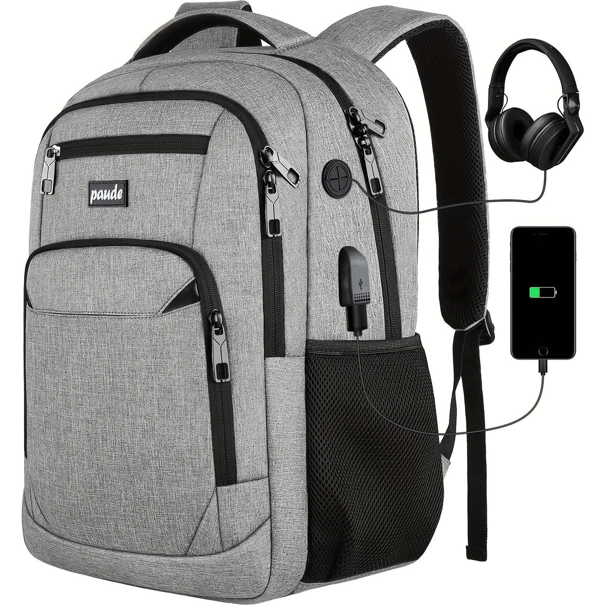 Laptop Backpack – 9 Colors, 15.6 Inch, USB Charging, for Travel & School – detail view 5