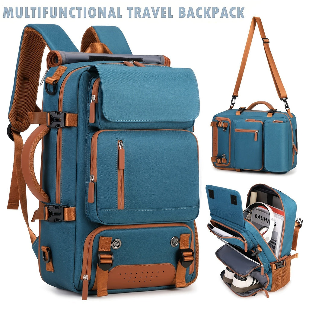 Laptop Backpack with 45L Capacity, Nine Pockets, Shoe Compartment and Travel Trolley Sleeve