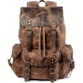 Laptop Backpack Canvas Drawstring Rucksack with Contrast Trim, Front Pockets and Six Heritage Color Options