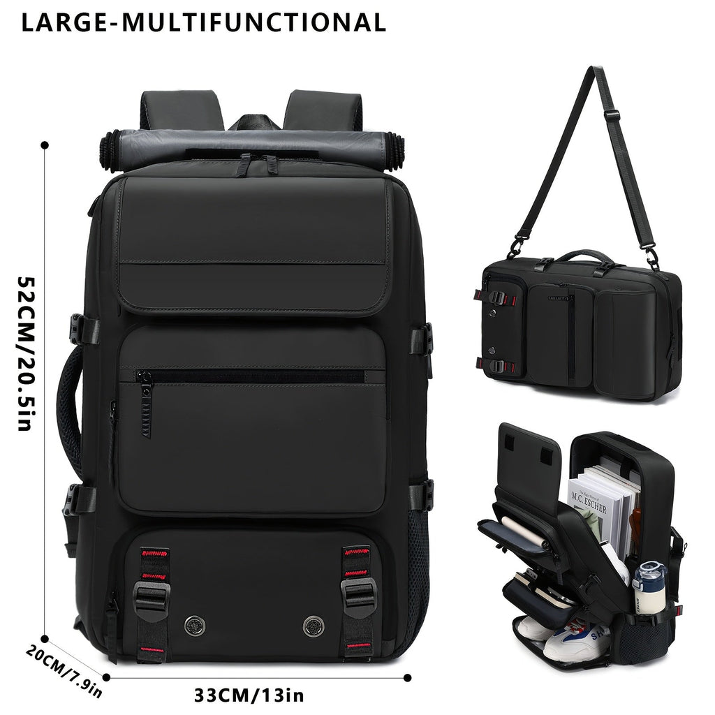 Laptop Backpack with Three-Way Convertible Carry, Padded Sleeve and Separate Shoe Compartment