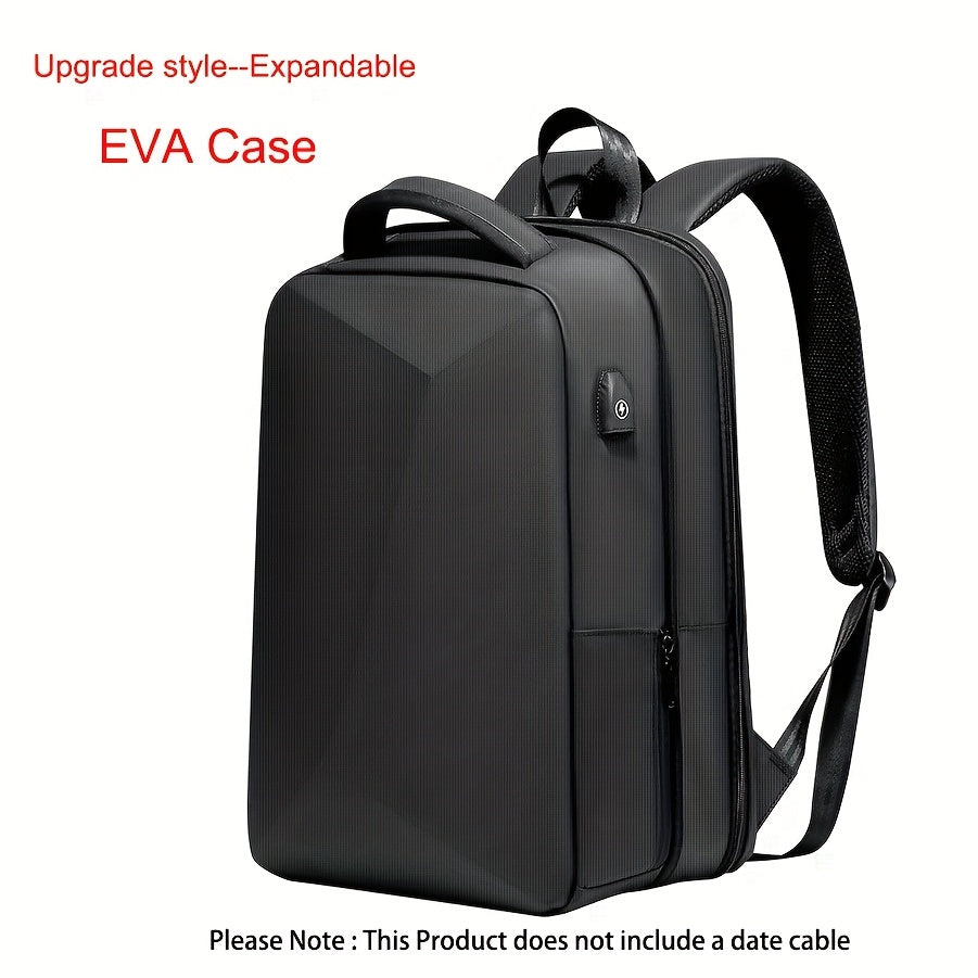 Laptop Backpack with Expandable Storage, Hidden Zippers and Built-In Combination Lock in Black