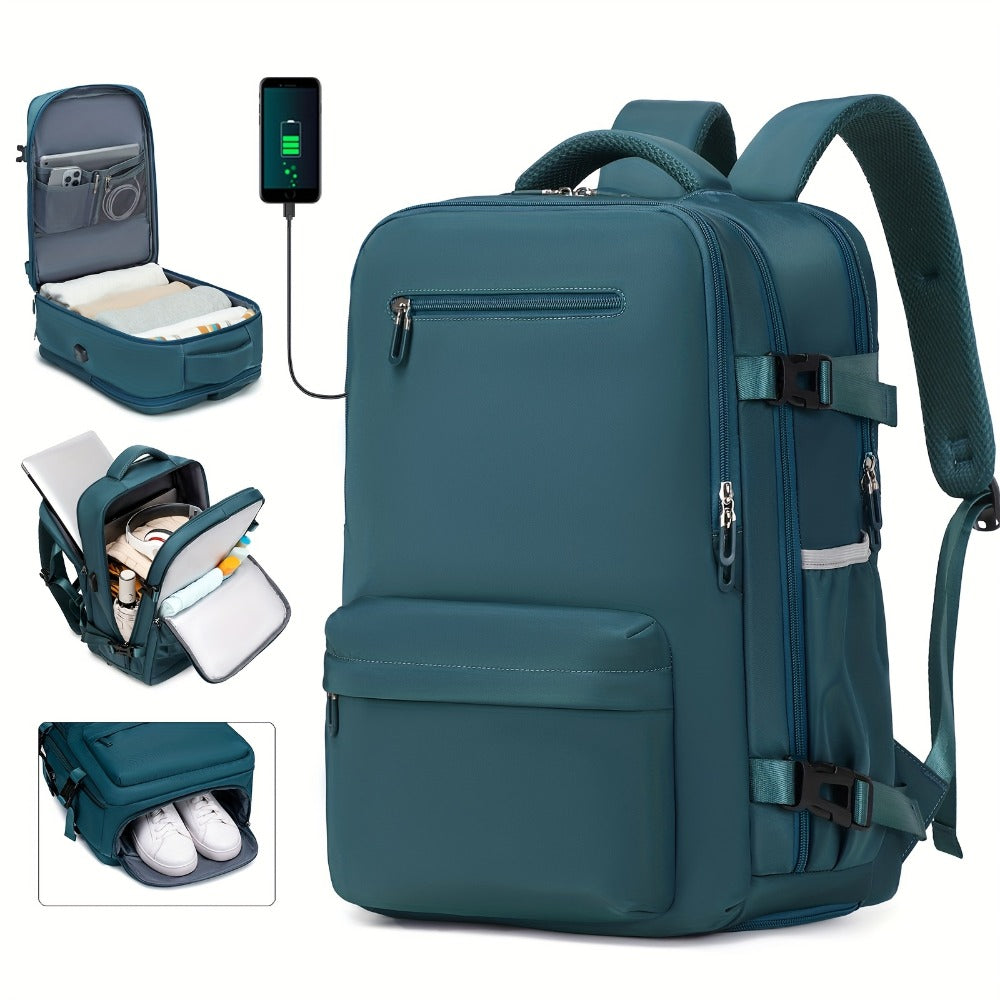 Laptop Backpack – 8 Colors, Nylon, USB Charging, for Travel & Work – detail view 12
