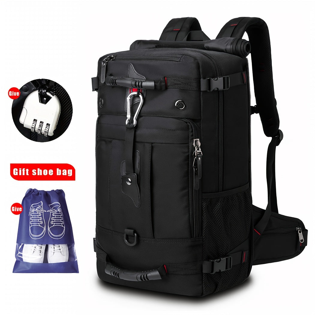 Laptop Backpack in Nylon Style with Combination Lock, Shoe Bag, Multi-Pocket Storage and Two Colors