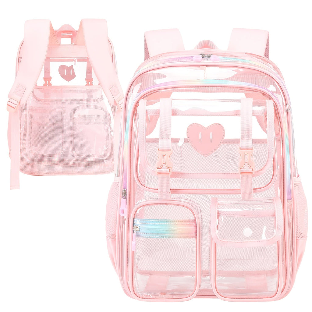 Laptop Backpack – PVC, Clear, Transparent, Multi-Pocket – detail view 15