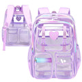Laptop Backpack in Waterproof Clear PVC with Padded Straps, Reflective Trim and Multi-Pocket Storage
