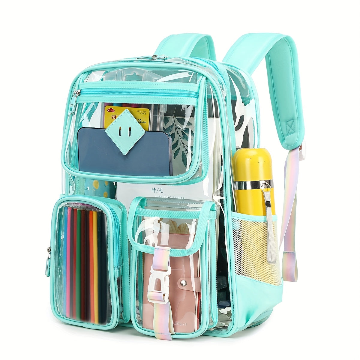 Laptop Backpack – PVC, Clear, Large Capacity, Transparent – detail view 16