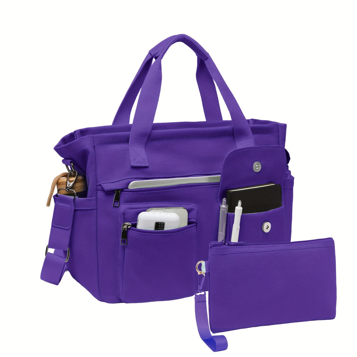 Laptop Bag – 2 Piece, Canvas, Nylon, Adjustable Strap – detail view 45