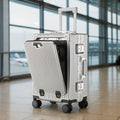 20-Inch Front-Opening Spinner Suitcase with USB Port, Cup Holder, Lock and Three Color Options