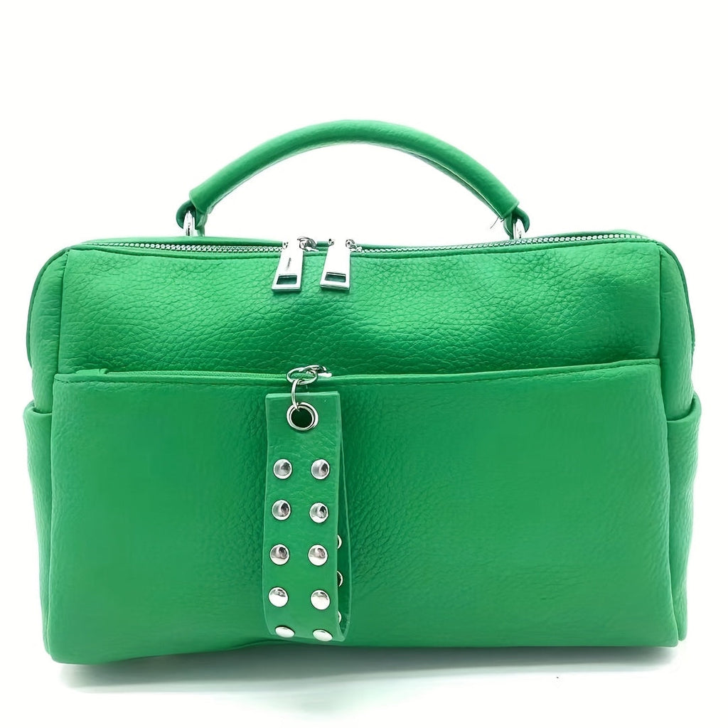 Vintage Handbag with Removable Strap and Eight Color Options for Daily Carry, Work and Travel